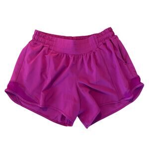 Lululemon Magenta Pink Hotty Hot High-Rise Lined Short Womens Size 6